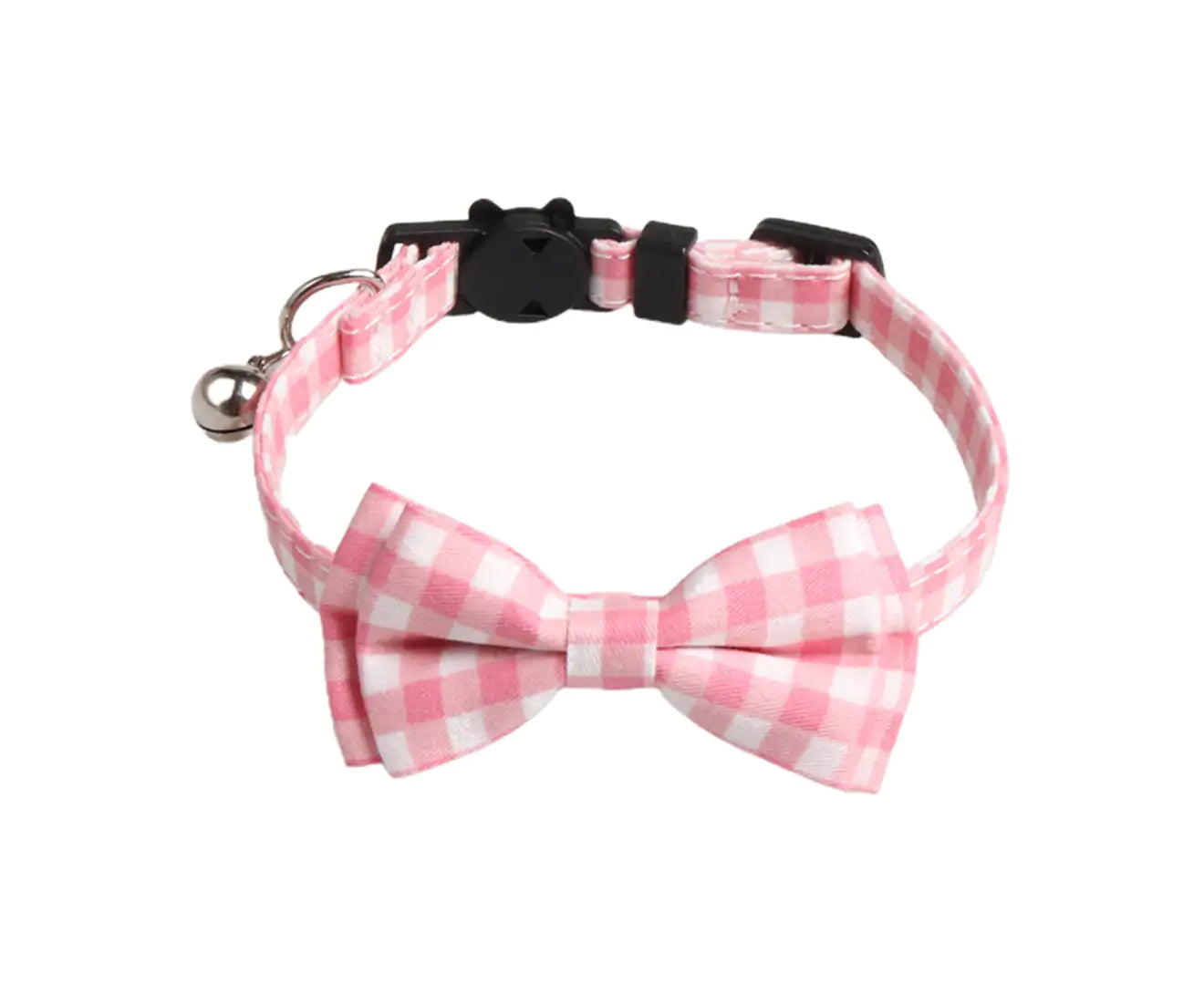 Pet Collar Comfortable Anti-Lock Bowknot Buckle Cat Dog Collar Safety Belt Pet Accessories-Pink