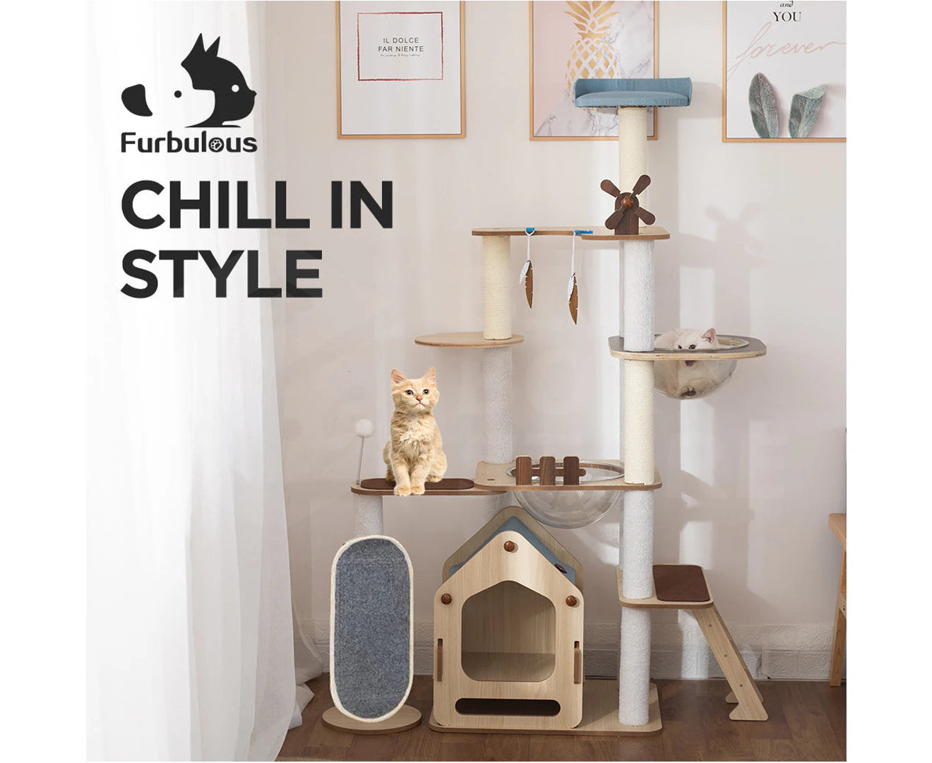 1.67Cm Cat Tree Mega Cat Tower and Scratching Post - Windmill Style