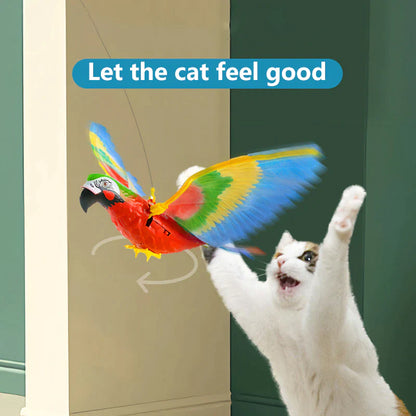 Simulation Bird Interactive Cat Toys Electric Hanging Eagle Flying Bird Cat Teasering Play Cat Stick Scratch Rope Kitten Dog Toy