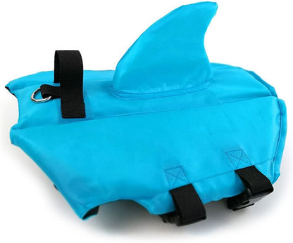 Dog Life Jacket- Preserver with Adjustable Belt, Pet Swimming Shark Jacket for Short Nose Dog (Pug,Bulldog,Poodle,Bull Terrier,Labrador)