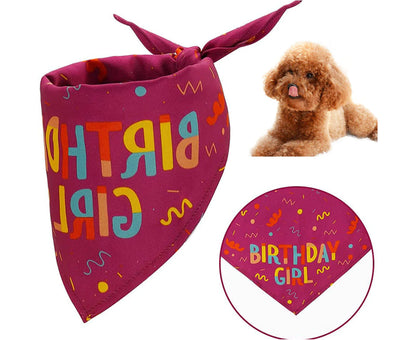 Pet Bandana Creative Pattern Comfortable Delicate Printing Nicely Designed Puppy Decorative Saliva Bib Pet Accessories-Purplish Red