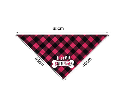 Pet Saliva Towel Plaid Pattern Cute Accessories Breathable Dog Birthday Bandana Cat Triangle Scarf for Party 2