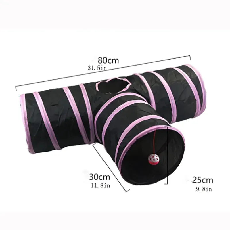 Wear-Resistant Cat Play Tunnel Foldable Pet Animal Tunnels with Crinkle Playing Toy for Cats Guinea Pig Rabbits Funny Cat Supply