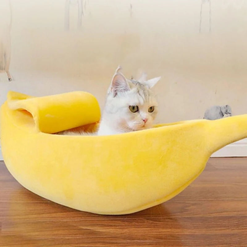 Cute Cat Bed Banana-Shaped Soft Cat Cuddle Bed House Lovely Pet Supplies for Cat Kittens Rabbit Small Dogs Pet Products LBS