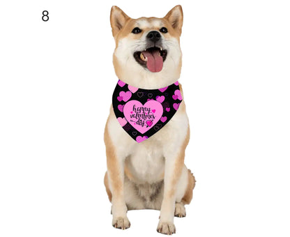 Pet Bandana Double-Sided Love-Heart Pattern Dress-Up Exquisite Puppy Cats Triangle Saliva Towels for Valentine'S Day