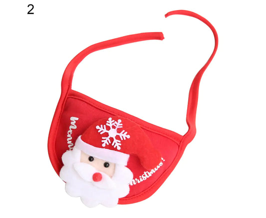 Adorable Fine Texture Pet Bandana Christmas Style Cute Polyester Pet Scarf for Puppy