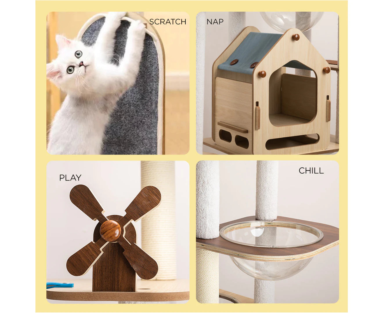 1.67Cm Cat Tree Mega Cat Tower and Scratching Post - Windmill Style